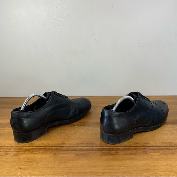 Cole Haan Mens Harrison Grand Black Leather Cap Toe Oxford Size 8 - Picture 6 of 9